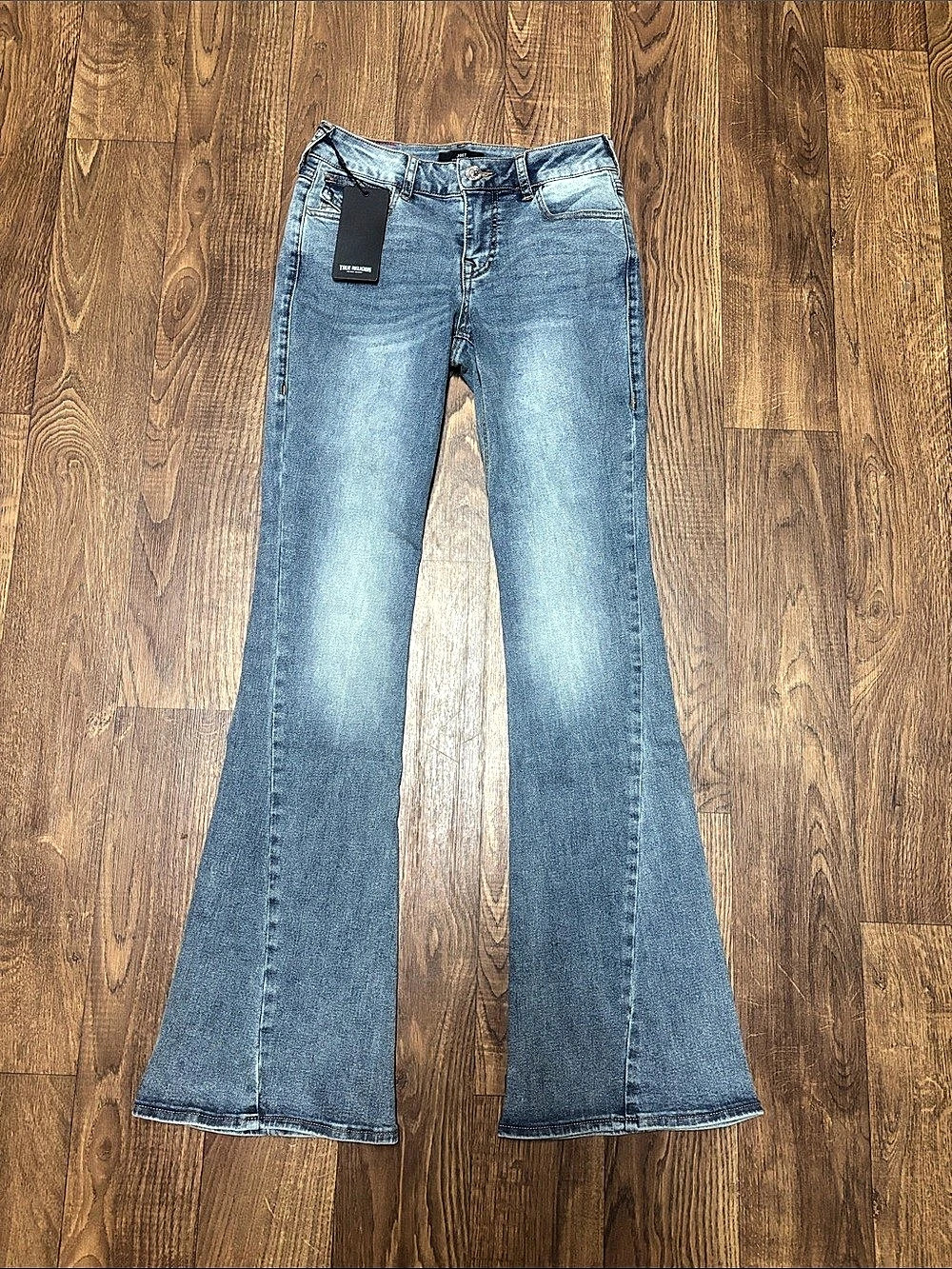 True Religion Joey Low Rise Flap Pocket Flare Jean Jeans Blue Waist 25
